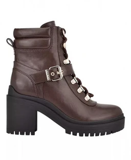 GUESS Women's Canaly Lug Sole Block Heel Combat Boots