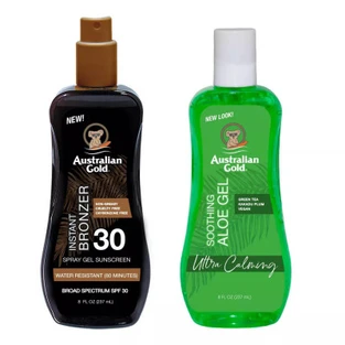 Australian Gold Soothing Aloe Sunscreen Spray Gel SPF 30, 2 Pack