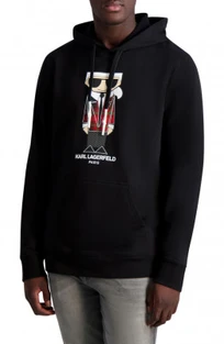Karl Lagerfeld Plaid Logo Pullover Hoodie