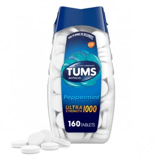 TUMS Ultra Strength 1000 Peppermint Antacid Tablets, 160 Tablets