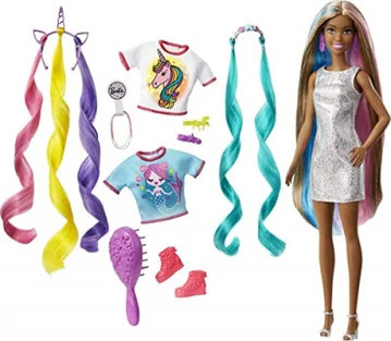 Barbie Barbie Fantasy Hair Doll & Accessories Long Colorful