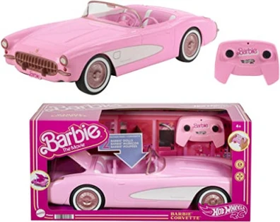 Barbie Hot Wheels Rc Barbie Corvette Battery-Operated Remote-Control Toy Car From