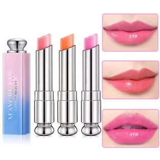 Haoya 3 Pcs Color Changing Change Lipstick Lip Balm