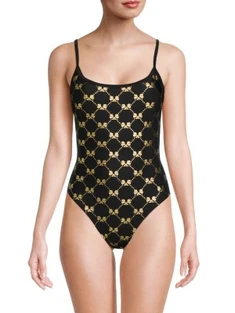Karl Lagerfeld Metallic Print One-piece Swimsuit