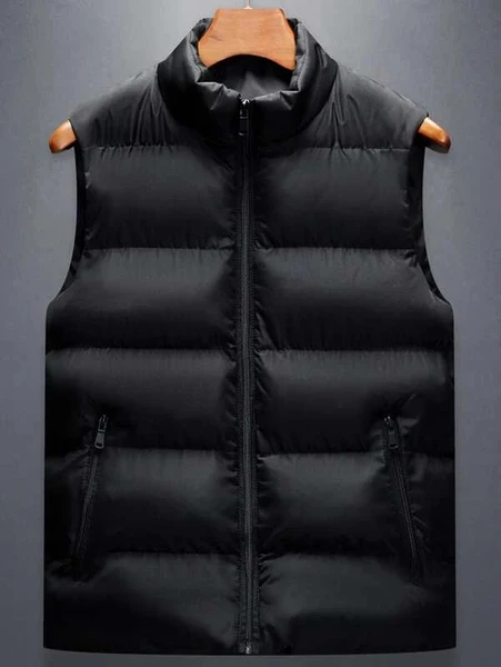 Shein Men Solid Puffer Vest Coat