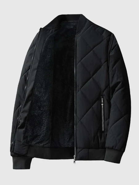 Shein Men Baseball Collar Quilted Winter Coat