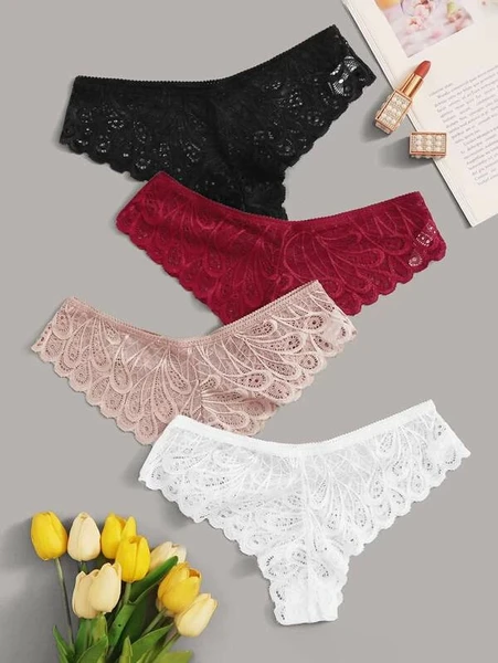 Shein 4pack Floral Lace Panty Set