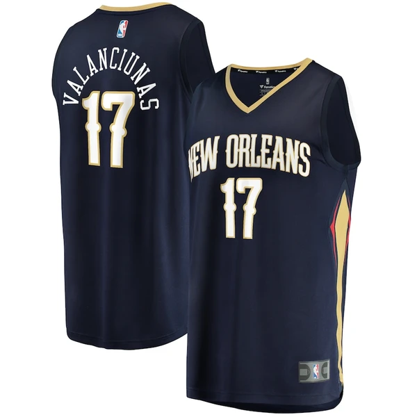 Fanatics Jonas Valanciunas NBA New Orleans Pelicans Fanatics Branded 2021/22 Fast Break Replica Jersey - Icon Edition - Navy