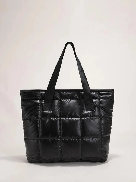 Shein Minimalist Quilted Shoulder Tote Bag