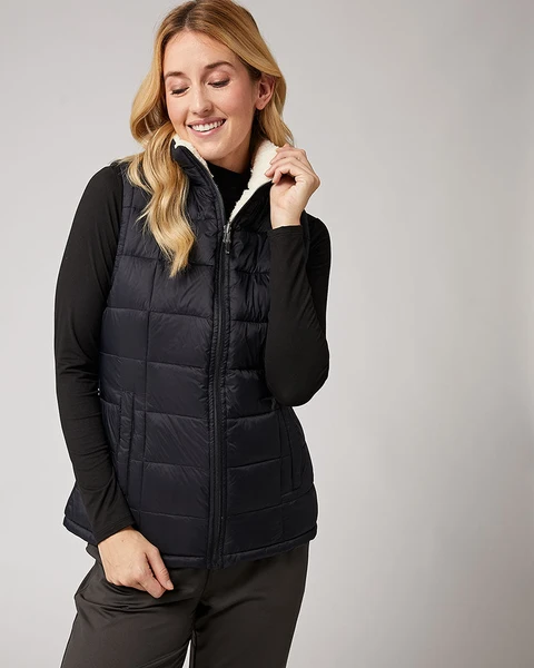 32 Degrees Women's Nano Reversible Sherpa Lined Vest