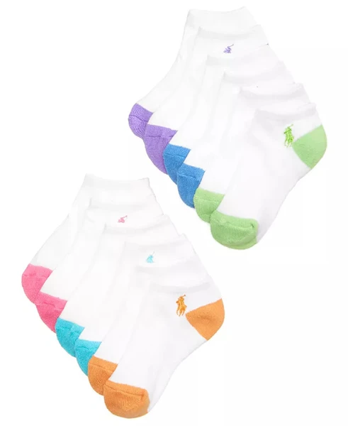 Ralph Lauren 6-Pack Flat Knit Low-Cut Socks, Little Girls & Big Girls