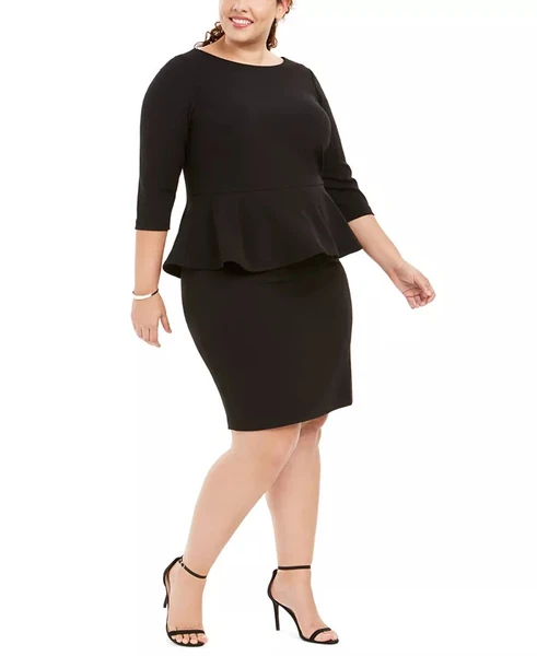 Calvin Klein Plus Size Peplum Sheath Dress