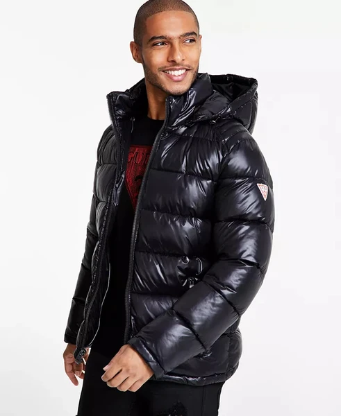 GUESS Men's Hooded Puffer Coat