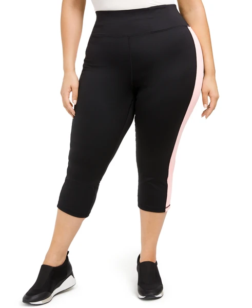 ID Ideology Plus Size Colorblocked Capri Leggings / Size: 2x
