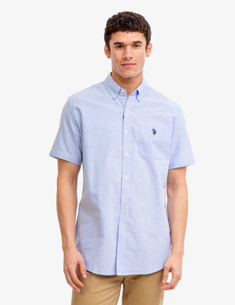 U.S. Polo Assn. Short Sleeve Stretch Oxford Shirt