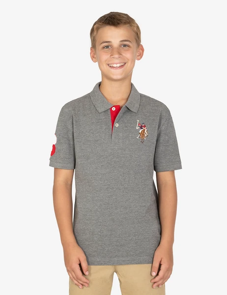 U.S. Polo Assn. Boys Multi Color Logo Pique Polo Shirt