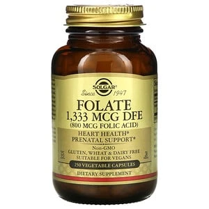 Solgar Folate, 800 mcg, 250 Vegetable Capsules U3