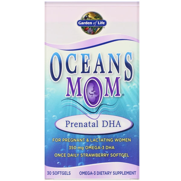Garden Of Life Oceans Mom, Prenatal DHA, Strawberry, 30 Softgels