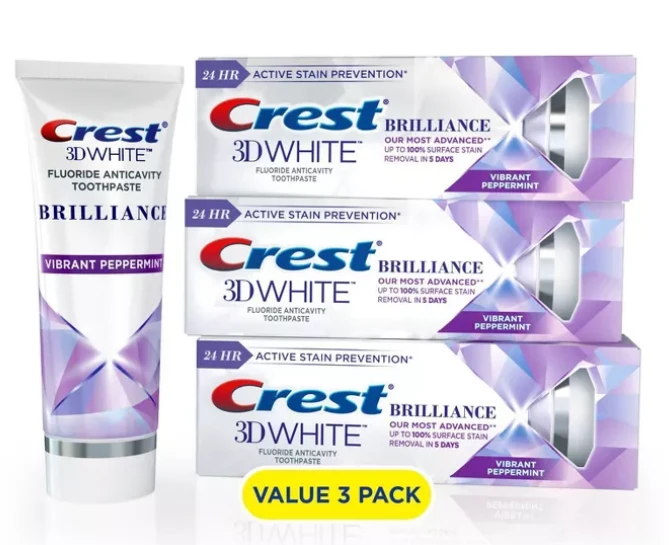 Crest White Brilliance Toothpaste, 110 g Each, 3 Pack