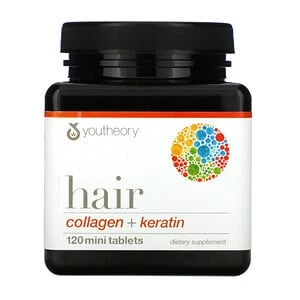 Youtheory Hair, Collagen + Keratin, 120 Mini Tablets U1