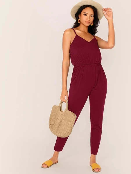 Shein Blouson V-Neck Cami Jumpsuit