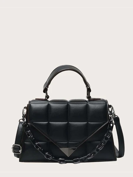 Shein Quilted Flap Satchel Bag